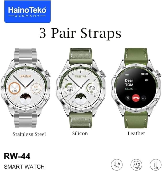 Haino Teko RW-44 (GT4) Smart Watch with 3 Bands with AMOLED HD IPS Screen